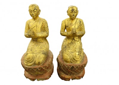 Paar Goldene Mönche