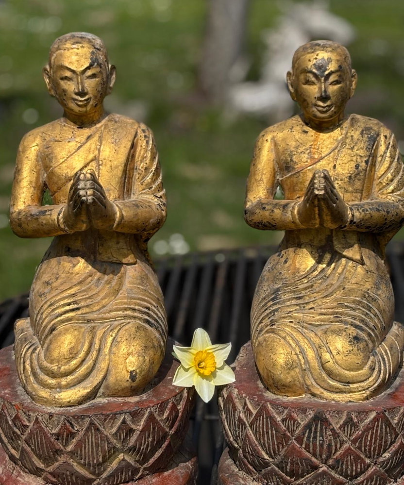 antikes paar moenche aus burma