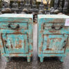 altes kaestchen mit blauer patina