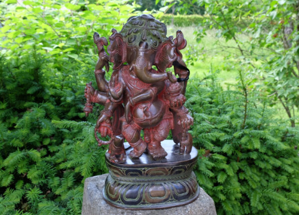 praechtiger ganesha aus massiver bronze unikat aus indien
