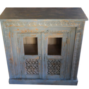 blaue vitrine aus indien
