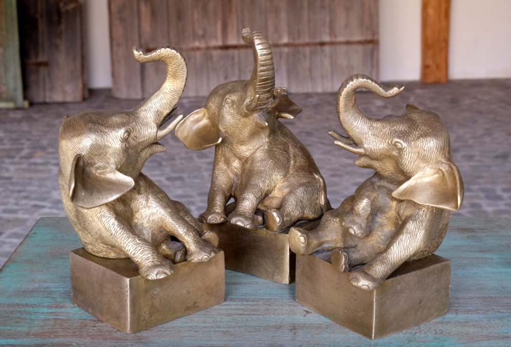 glueckselefant aus massivem Messing indien