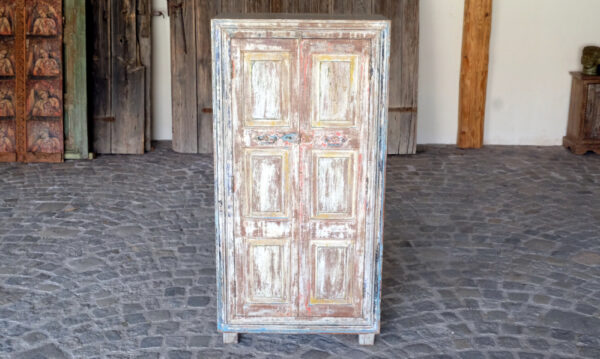 Mehrfarbiger Schrank Shabby Chic 96x36x128cm