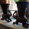 blumenvasen in der form von elefanten, antiker bronzeguss