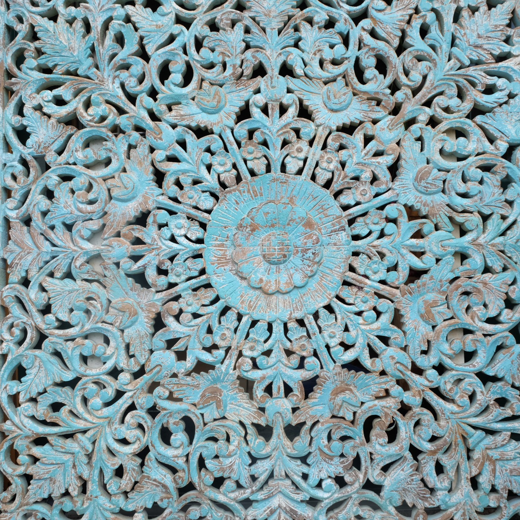 Quadratisches Relief aus Indien 120x120