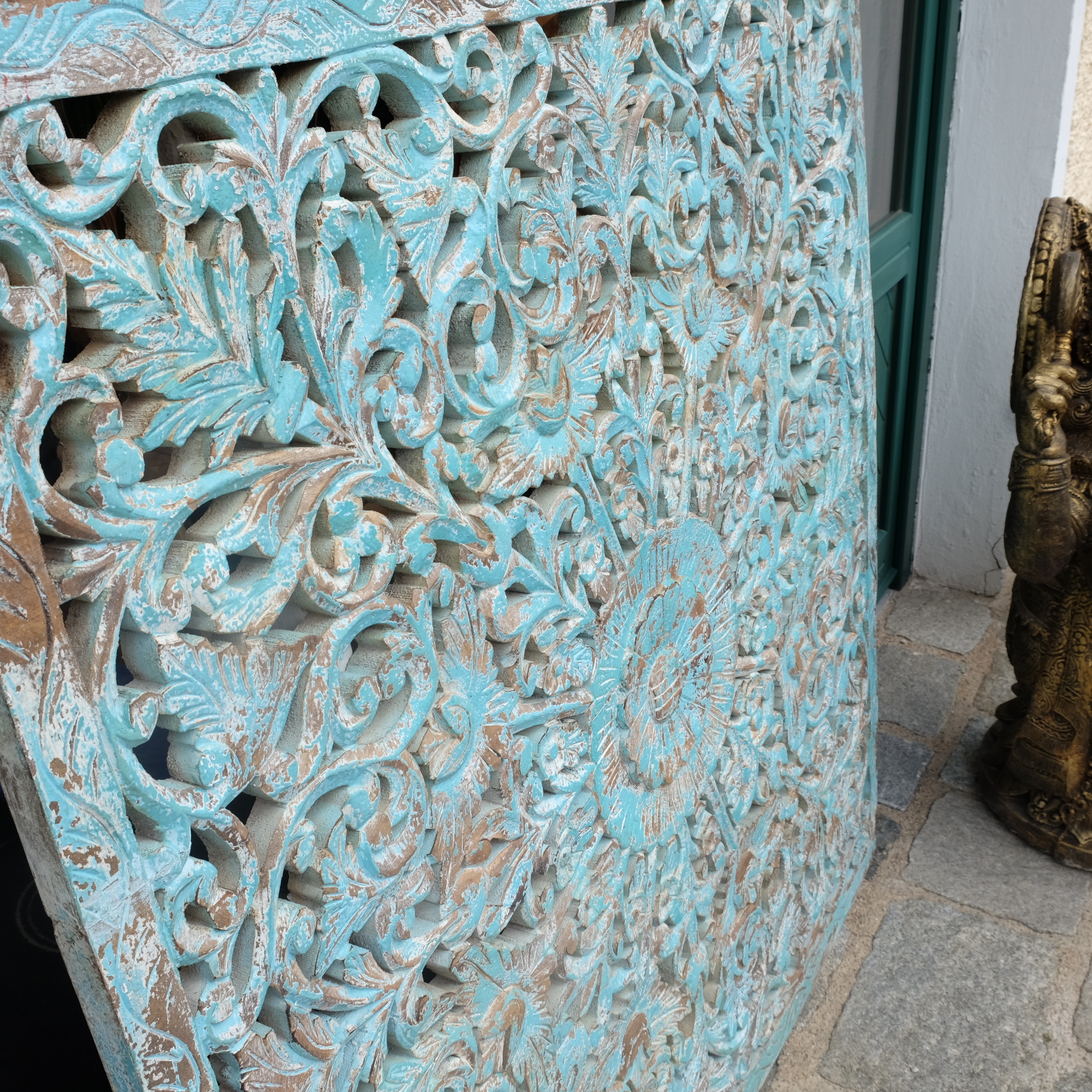 Quadratisches Relief aus Indien 120x120