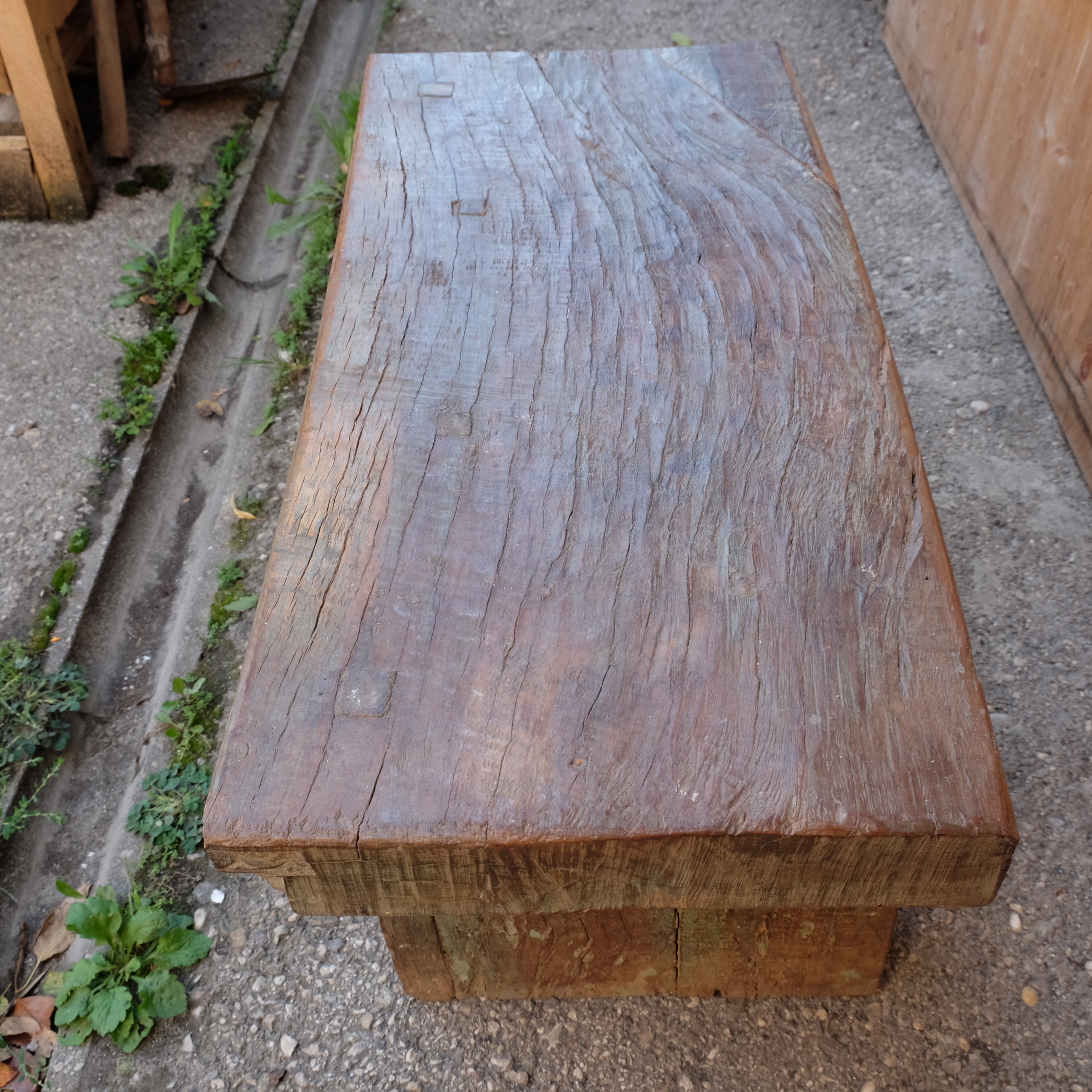 Antike Sitzbank Massivholz