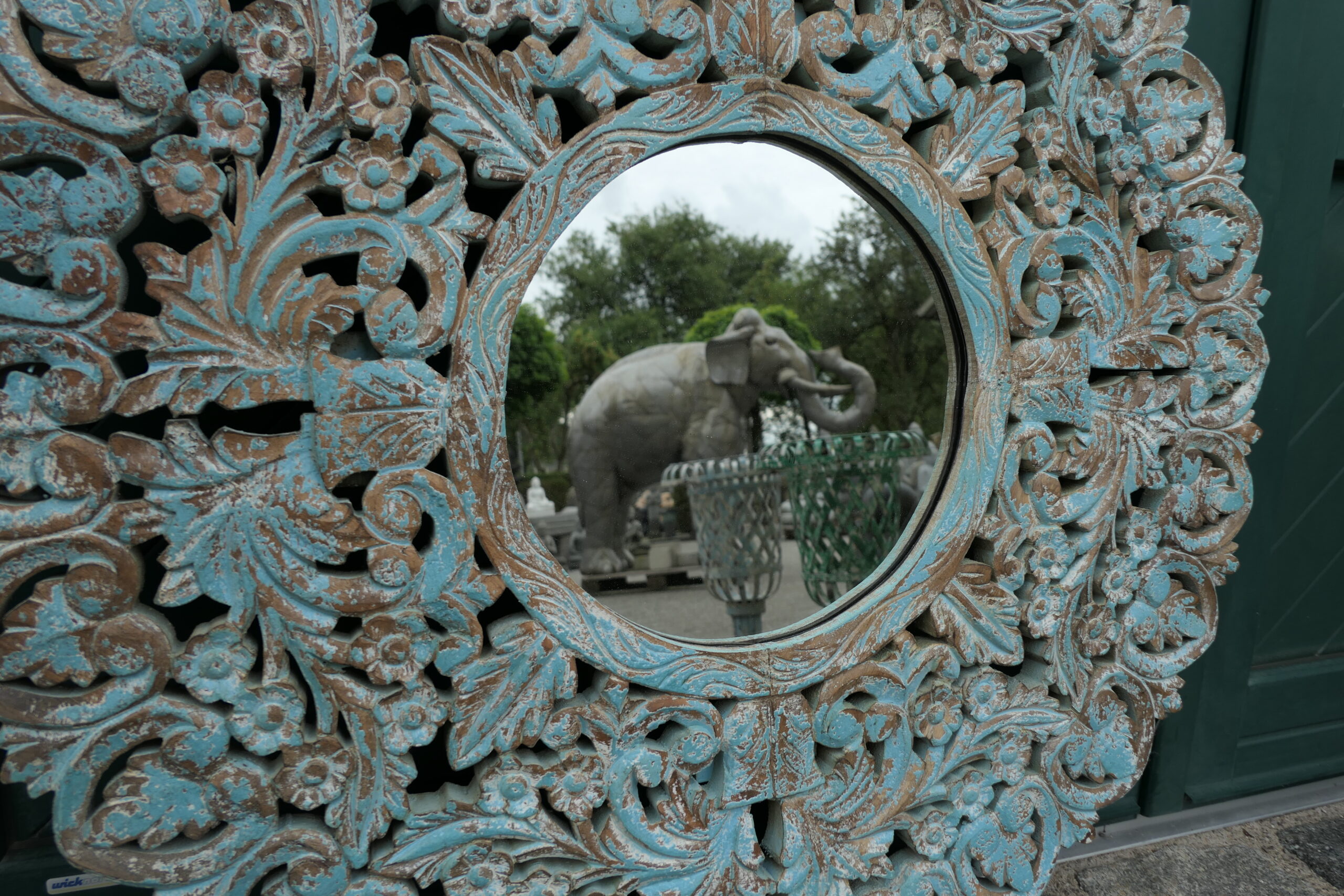 Spiegel Rund florale Ornamente 91cm