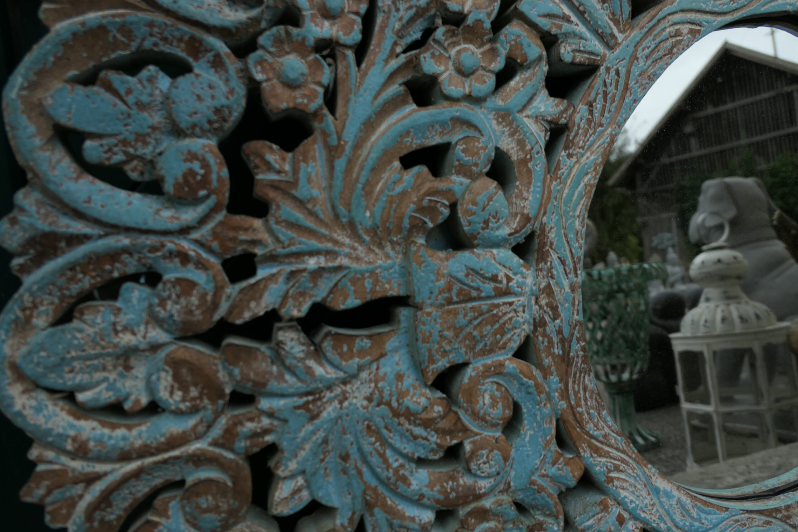 Spiegel Rund florale Ornamente 91cm