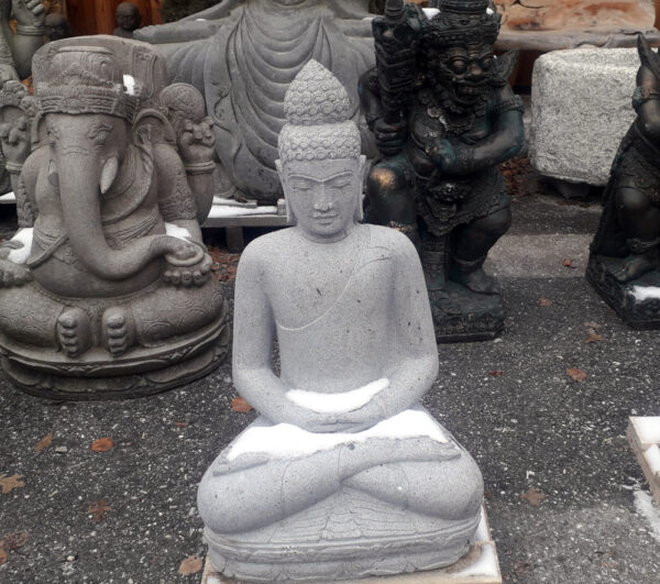 Buddha aus flussstein 80 cm, frostsicher