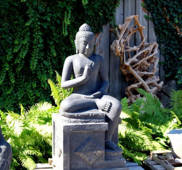 grosser buddha aus steinguss 150 cm