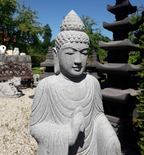stehender buddha aus riverstone 100cm