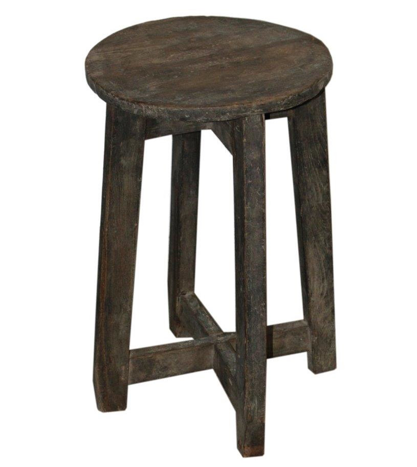 runder hocker aus sheesham holz