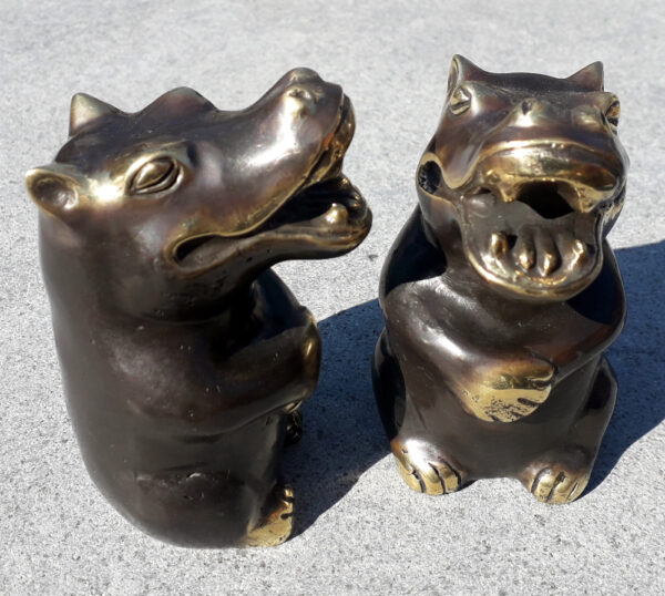 nilpferd aus bronze