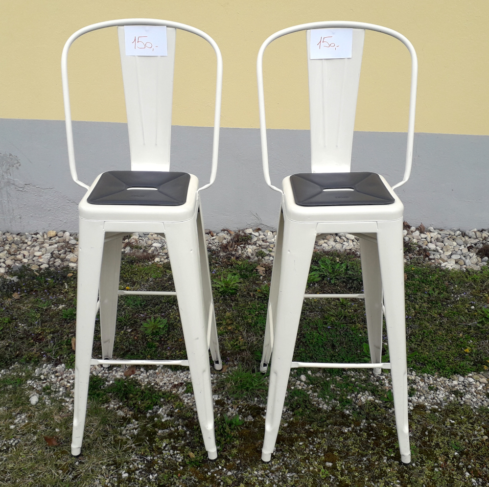 barhocker tolix aus eisen mit magnetischem sitzpolster