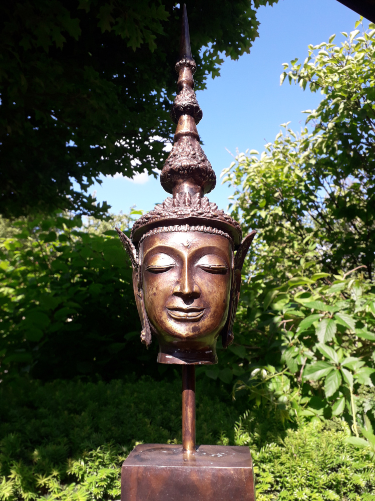 buddhakopf aus bronze