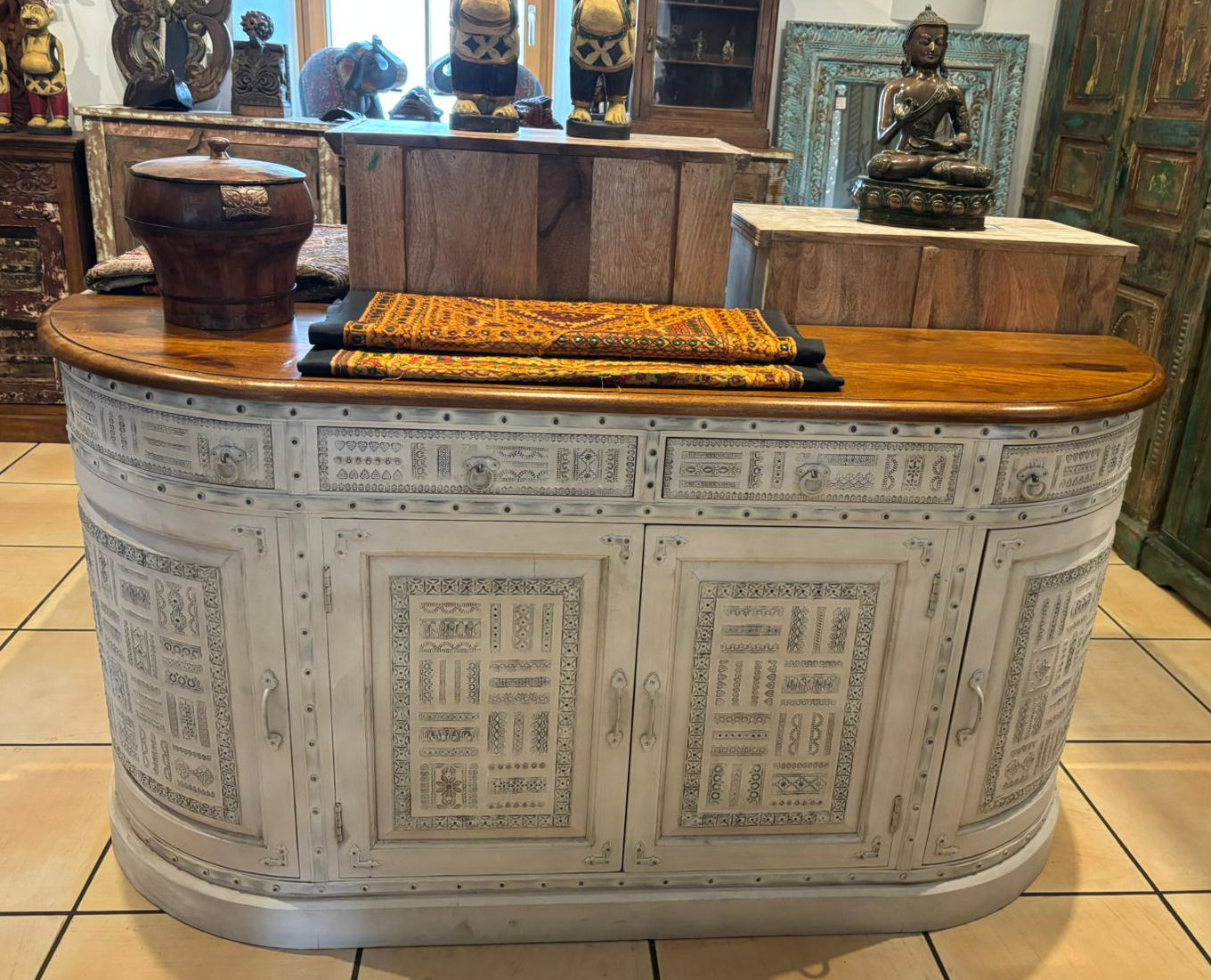 halbrunde kommode aus indien