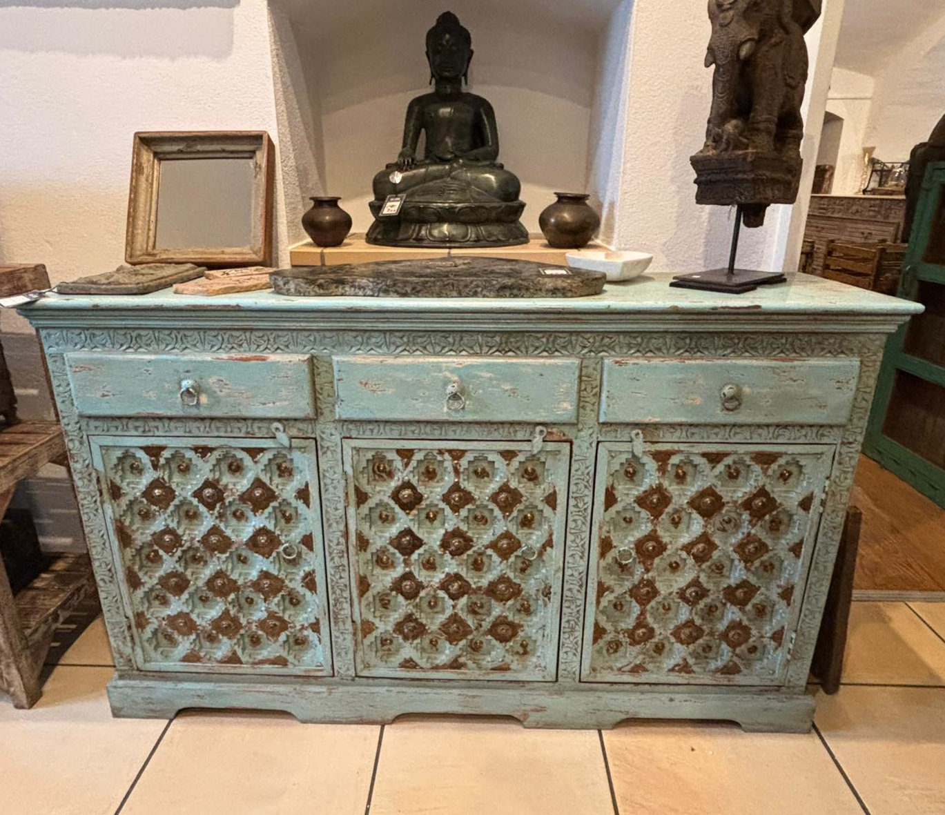 kommode shabby look messingbeschlagen