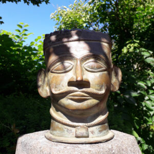 indischer buddhakopf aus bronze