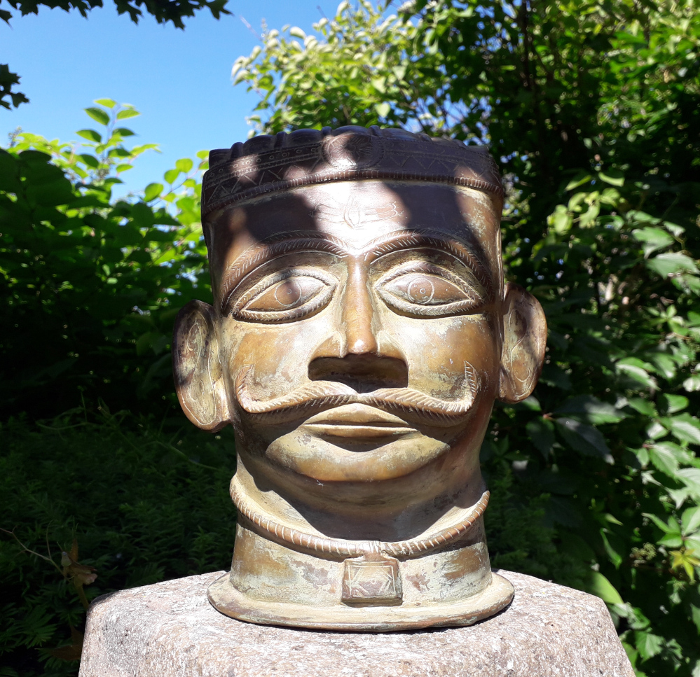 indischer buddhakopf aus bronze