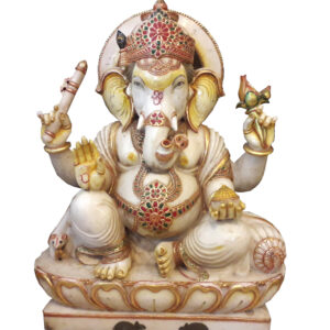 grosser ganesha aus weissem marmor
