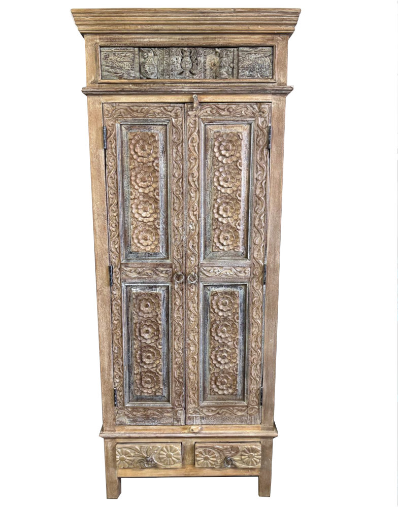 hoher schmaler schrank aus indien