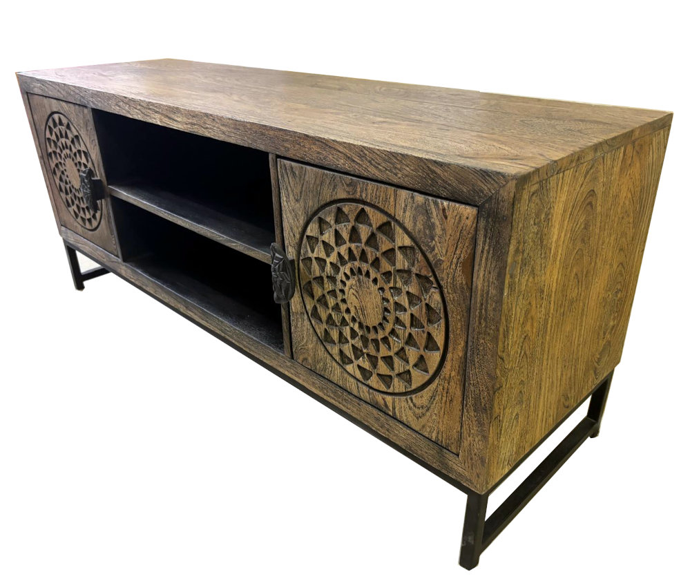 lowboard tv-board niedriges sideboard aus indien