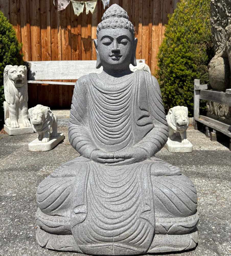 frostsicherer buddha 80 cm aus flussstein