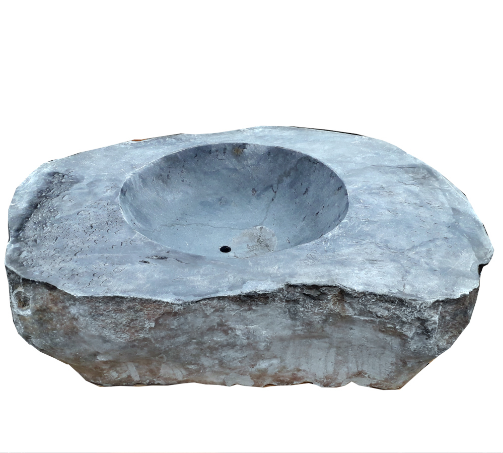 Feuerschale aus massivem Flussstein