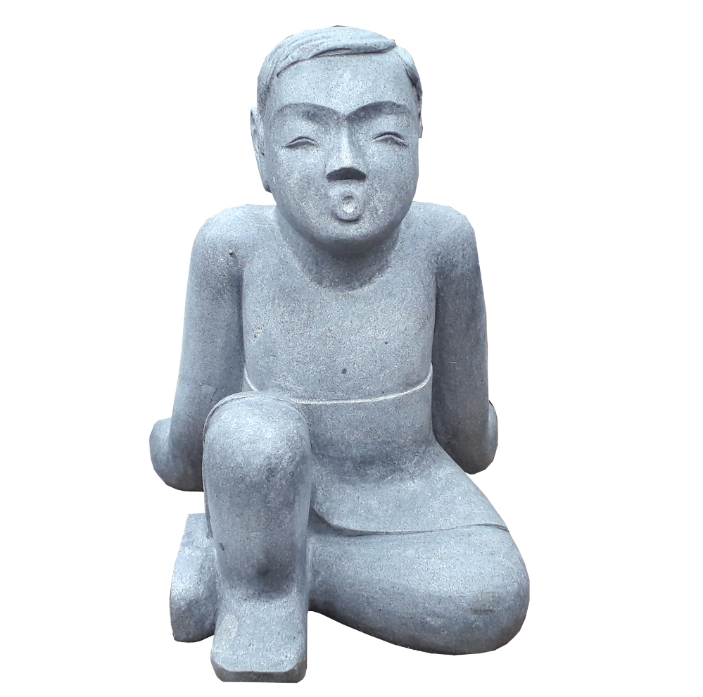 kinderfigur aus flussstein frostsicher 85 cm