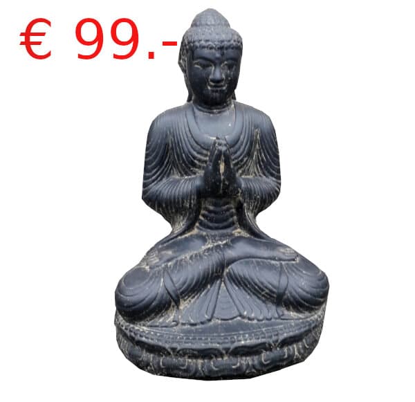 kleiner buddha aus steinguss