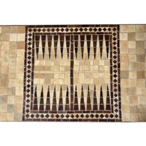 mosaiktisch mit backgammon