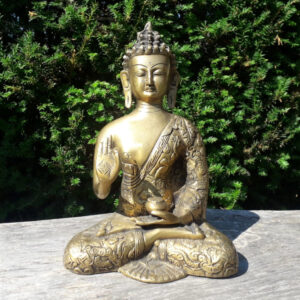 buddha gautama aus bronze mit der vitarka-mudra