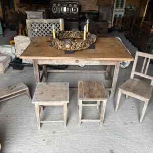 wirtshaustisch jugendstil set mit sessel und hocker