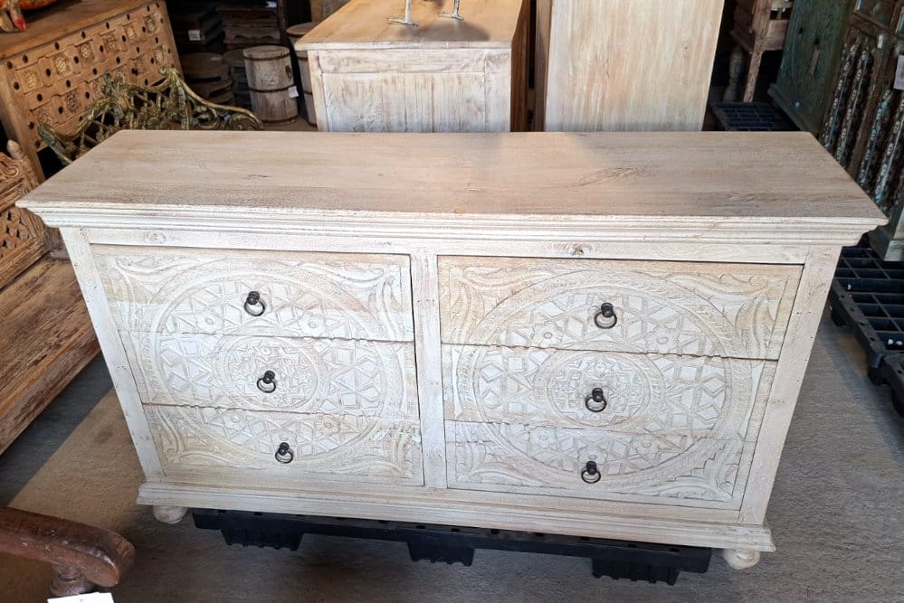 Ladenkommode mit Whitewash-Finish – Bild 2